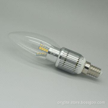 LED Candle Lamp, 5W/E27/360° Beam Angle/Samsung Chip/Lifud Power/Glass Bulb/90lm/W/3yrs Warranty